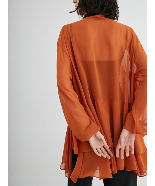 styling/（スタイリング）の「フレアシフォン2WAYブラウス（シャツ/ブラウス・レディース・ホワイト/オレンジ・FREE）」の4枚目の写真