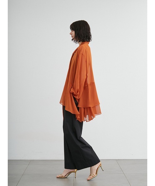 styling/（スタイリング）の「フレアシフォン2WAYブラウス（シャツ/ブラウス・レディース・ホワイト/オレンジ・FREE）」の9枚目の写真