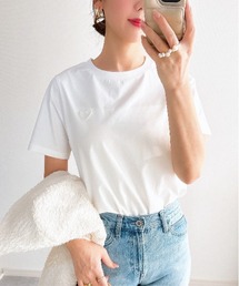 &. NOSTALGIA | 【ZOZO限定】パールハートTシャツ（接触冷感、UVカット）(Tシャツ/カットソー)