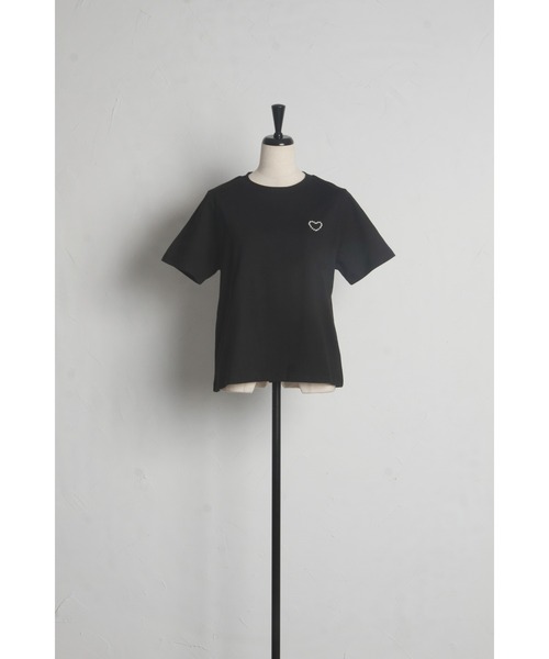 &. NOSTALGIA(アンドドットノスタルジア)の「【ZOZO限定】パールハートTシャツ(接触冷感、UVカット)(Tシャツ/カットソー・レディース・ブラック/ホワイト・M)」の18枚目の写真