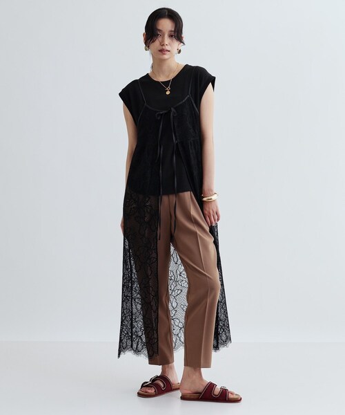 GALLEST(ギャレスト)の「【セットアップ対応】イージーテーパードパンツ【カセット服/オケージョン/通勤】(その他パンツ・レディース・チャコールグレー/ベージュ/ブラック/ライトグリーン/ライトグレー系2/キャメル/ブラック系2/チャコール・40/38/36/34)」の15枚目の写真