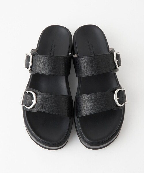 green label relaxing（グリーンレーベルリラクシング）の「ダブルベルトプラット サンダル(3.5cmヒール)（サンダル・レディース・ベージュ/ブラック・S/M/L/XL）」の11枚目の写真