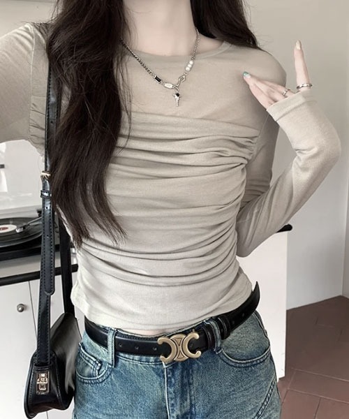 urge:(アージコロン )の「【URGE:】ビスチェ レイヤード シアー 長袖 カットソー(Tシャツ/カットソー・レディース・オフホワイト/ブラウン/ベージュ・SMALL/MEDIUM/LARGE/X-LARGE)」の9枚目の写真
