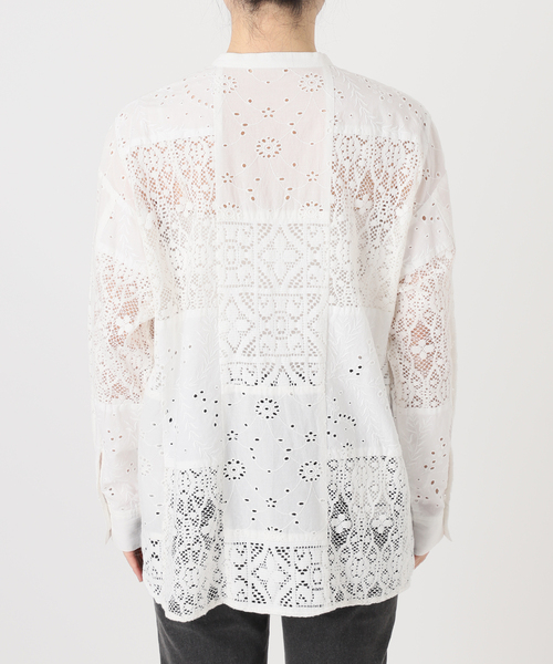 JOURNAL STANDARD relume（ジャーナルスタンダード　レリューム）の「《WEB限定追加》パッチワークレースシャツ（シャツ/ブラウス・レディース・ホワイト・FREE）」の14枚目の写真