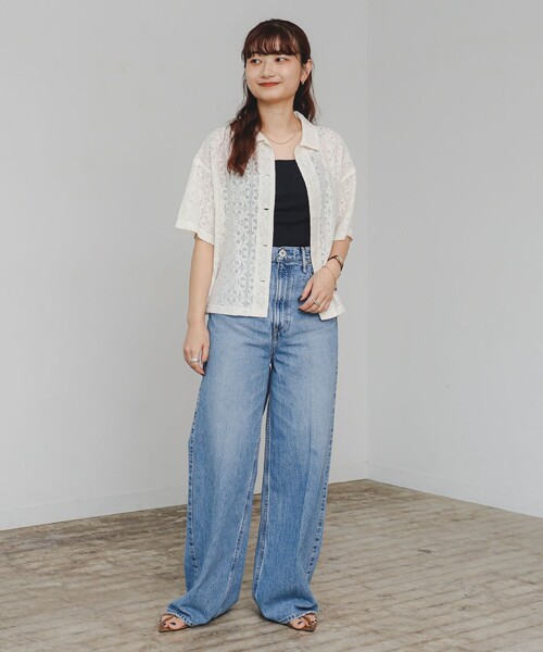 B:MING by BEAMS(ビーミングバイビームス)の「半袖 レース シャツ(S~M)(シャツ/ブラウス・レディース・ホワイト系その他5/ブラック・MEDIUM/SMALL)」の4枚目の写真