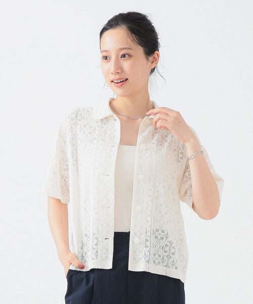 B:MING by BEAMS(ビーミングバイビームス)の「半袖 レース シャツ(S~M)(シャツ/ブラウス・レディース・ホワイト系その他5/ブラック・MEDIUM/SMALL)」の10枚目の写真