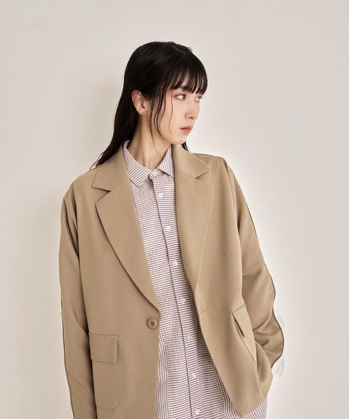 Nora Lily(ノラリリー)の「【Nora Lily】Half Design Jacket(テーラードジャケット・メンズ・ベージュ系その他/グリーン系その他/ブラック×グレー・FREE)」の3枚目の写真