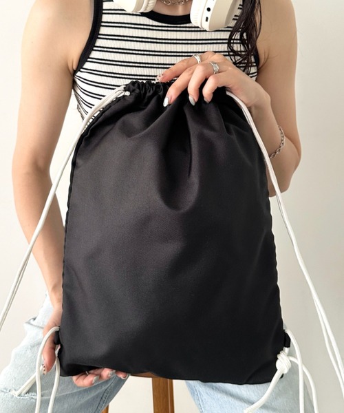 Champion（チャンピオン）の「Champion(チャンピオン)/ 巾着 ナップサック ストリングバッグ/Drawstring Bag（バックパック/リュック・レディース・ブラック・FREE）」の7枚目の写真