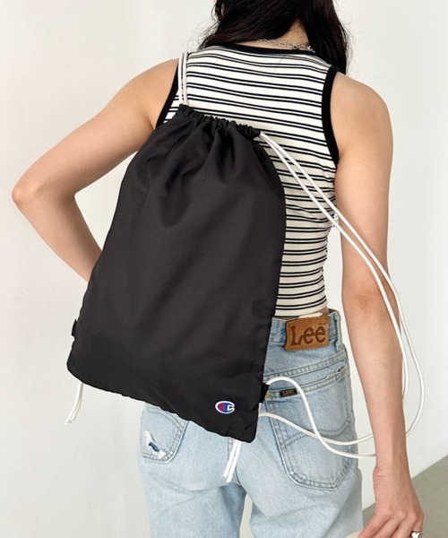 Champion（チャンピオン）の「Champion(チャンピオン)/ 巾着 ナップサック ストリングバッグ/Drawstring Bag（バックパック/リュック・レディース・ブラック・FREE）」の17枚目の写真