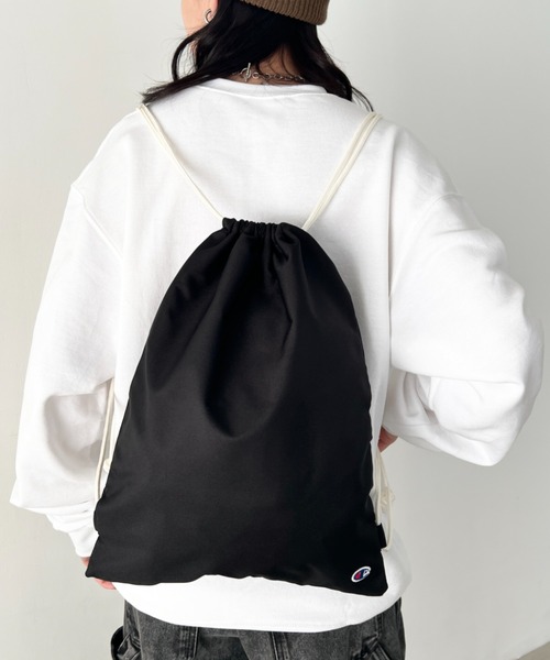Champion（チャンピオン）の「Champion(チャンピオン)/ 巾着 ナップサック ストリングバッグ/Drawstring Bag（バックパック/リュック・レディース・ブラック・FREE）」の11枚目の写真