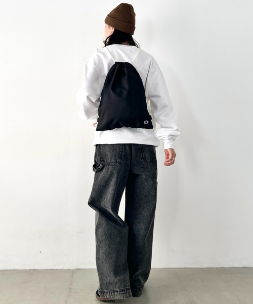 Champion（チャンピオン）の「Champion(チャンピオン)/ 巾着 ナップサック ストリングバッグ/Drawstring Bag（バックパック/リュック・レディース・ブラック・FREE）」の13枚目の写真
