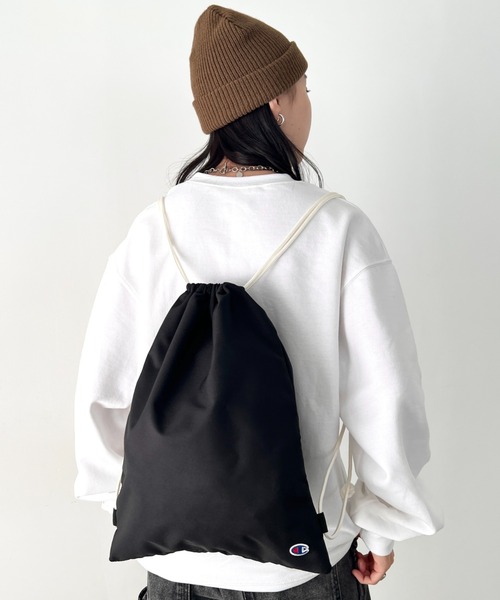 Champion（チャンピオン）の「Champion(チャンピオン)/ 巾着 ナップサック ストリングバッグ/Drawstring Bag（バックパック/リュック・レディース・ブラック・FREE）」の12枚目の写真