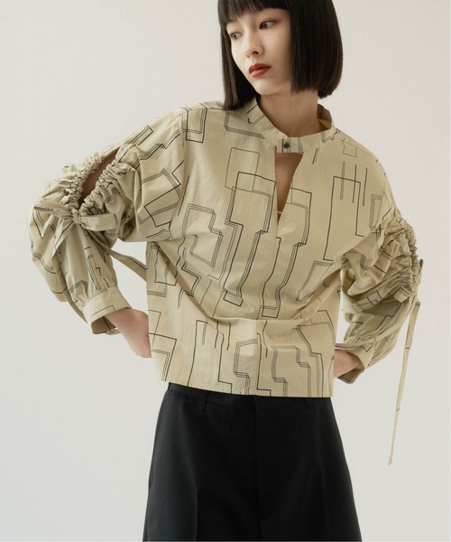 セール】shirring sleeve pattern blouse（シャツ/ブラウス）｜Knuth