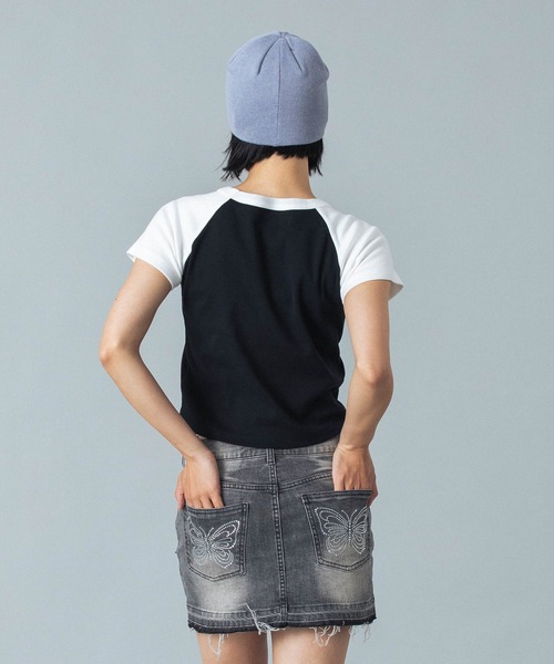 X-girl（エックスガール）の「SCRIPT LOGO JACQUARD BEANIE（ニットキャップ/ビーニー・レディース・ライトブルー/ブラック/オリーブ・ONE SIZE）」の15枚目の写真