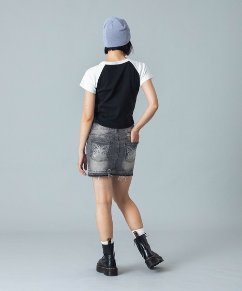 X-girl（エックスガール）の「SCRIPT LOGO JACQUARD BEANIE（ニットキャップ/ビーニー・レディース・ライトブルー/ブラック/オリーブ・ONE SIZE）」の19枚目の写真