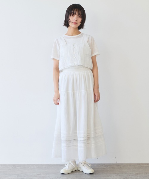 bulle de savon(ビュルデサボン)の「antique lace ビスチェ(シャツ/ブラウス・レディース・ブラック/ホワイト・FREE)」の6枚目の写真