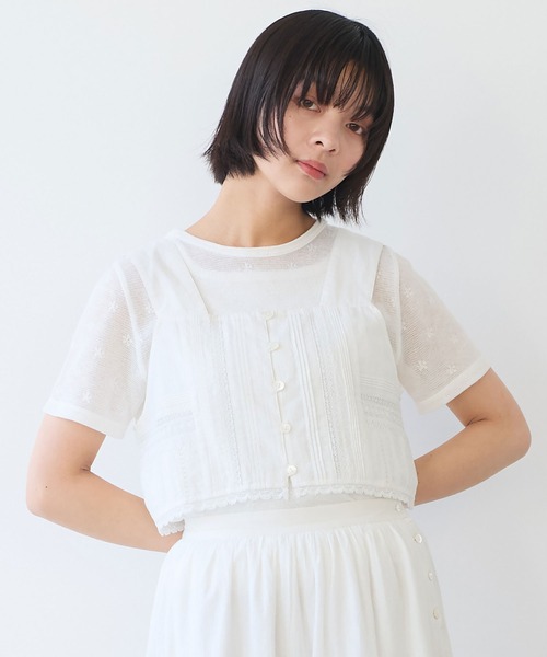 bulle de savon(ビュルデサボン)の「antique lace ビスチェ(シャツ/ブラウス・レディース・ブラック/ホワイト・FREE)」の3枚目の写真