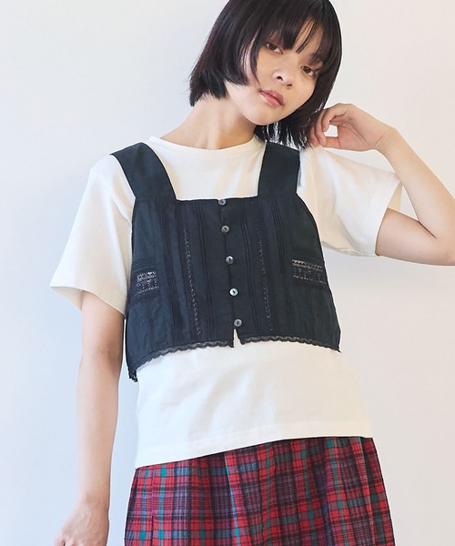 bulle de savon(ビュルデサボン)の「antique lace ビスチェ(シャツ/ブラウス・レディース・ブラック/ホワイト・FREE)」の17枚目の写真