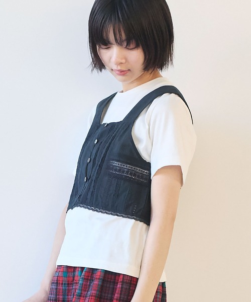 bulle de savon(ビュルデサボン)の「antique lace ビスチェ(シャツ/ブラウス・レディース・ブラック/ホワイト・FREE)」の18枚目の写真