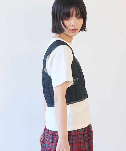 bulle de savon(ビュルデサボン)の「antique lace ビスチェ(シャツ/ブラウス・レディース・ブラック/ホワイト・FREE)」の21枚目の写真