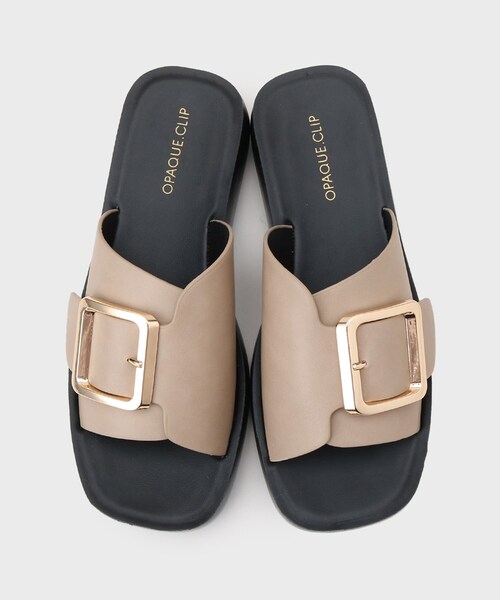 OPAQUE.CLIP（オペークドットクリップ）の「ゴールドバックルボリュームソールサンダル（サンダル・レディース・ブラック/ベージュ・02/03）」の7枚目の写真
