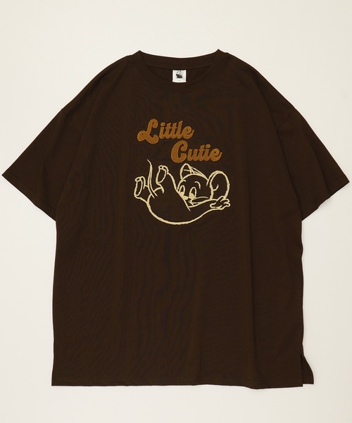Tom&Jerry(トムアンドジェリー)の「【TOM & JERRY/トムとジェリー】ハブラシ刺繍半袖Tシャツ(Tシャツ/カットソー・レディース・ダークブラウン/グリーン/ピンク/クリーム・M/L)」の5枚目の写真