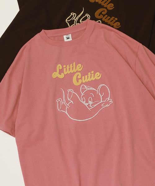 Tom&Jerry(トムアンドジェリー)の「【TOM & JERRY/トムとジェリー】ハブラシ刺繍半袖Tシャツ(Tシャツ/カットソー・レディース・ダークブラウン/グリーン/ピンク/クリーム・M/L)」の7枚目の写真