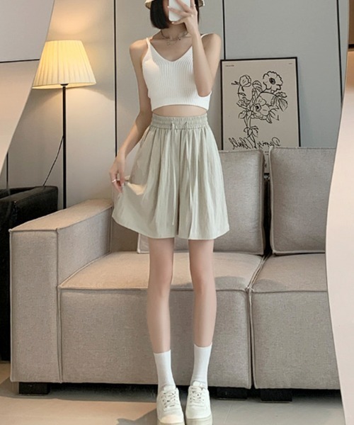 SallyLunn(サリーラン)の「【さらっと快適】リラックスショートパンツ(その他パンツ・レディース・アイボリー/ブラック/ピンク/レッド/ダークグレー・MEDIUM)」の9枚目の写真