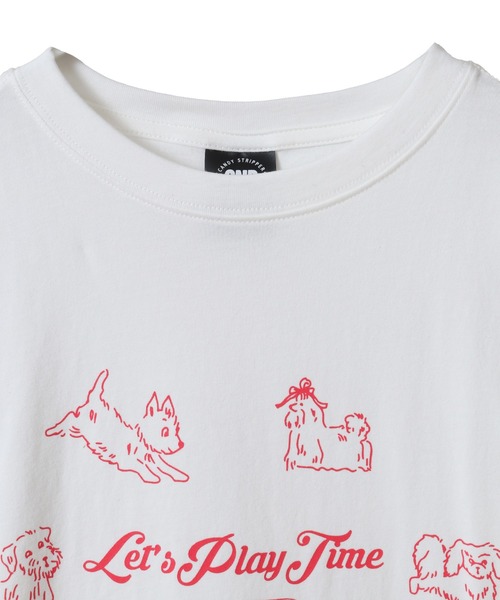 Candy Stripper(キャンディストリッパー)の「LET'S PLAY TIME Tシャツ(Tシャツ/カットソー・レディース・オフホワイト/ピンク/ライトブルー/ブルー/ブラック・M/L/XL)」の9枚目の写真