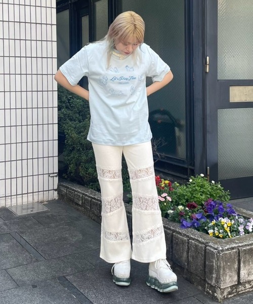 Candy Stripper(キャンディストリッパー)の「LET'S PLAY TIME Tシャツ(Tシャツ/カットソー・レディース・オフホワイト/ピンク/ライトブルー/ブルー/ブラック・M/L/XL)」の17枚目の写真