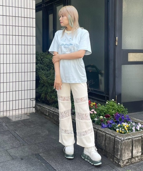 Candy Stripper(キャンディストリッパー)の「LET'S PLAY TIME Tシャツ(Tシャツ/カットソー・レディース・オフホワイト/ピンク/ライトブルー/ブルー/ブラック・M/L/XL)」の18枚目の写真