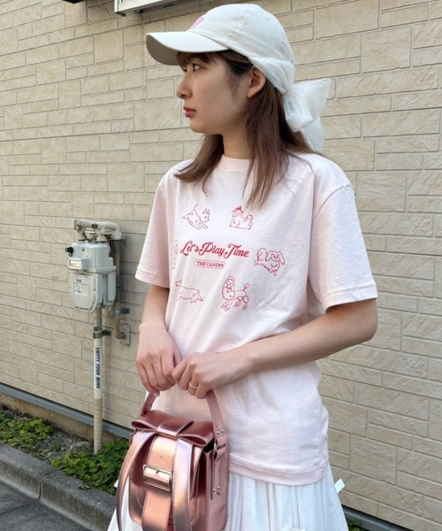 Candy Stripper(キャンディストリッパー)の「LET'S PLAY TIME Tシャツ(Tシャツ/カットソー・レディース・オフホワイト/ピンク/ライトブルー/ブルー/ブラック・M/L/XL)」の16枚目の写真
