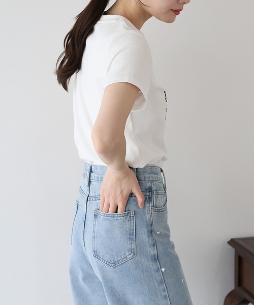 BLUEEAST(ブルーイースト)の「DOGアソートプリント半袖Tシャツ(Tシャツ/カットソー・レディース・ホワイト/ブラック/ネイビー・MEDIUM)」の5枚目の写真