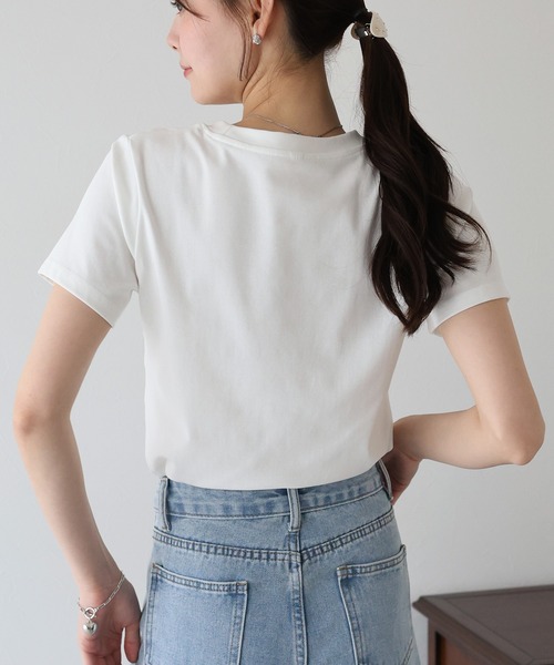 BLUEEAST(ブルーイースト)の「DOGアソートプリント半袖Tシャツ(Tシャツ/カットソー・レディース・ホワイト/ブラック/ネイビー・MEDIUM)」の4枚目の写真