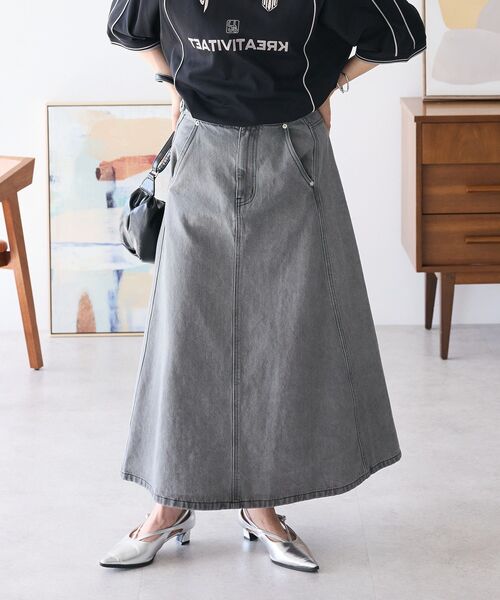 CRAFT STANDARD BOUTIQUE（クラフトスタンダードブティック）の「2Wayデニムジャンパースカート（デニムスカート・レディース・グレー/ダークインディゴブルー・M/L）」の4枚目の写真