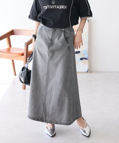 CRAFT STANDARD BOUTIQUE（クラフトスタンダードブティック）の「2Wayデニムジャンパースカート（デニムスカート・レディース・グレー/ダークインディゴブルー・M/L）」の5枚目の写真