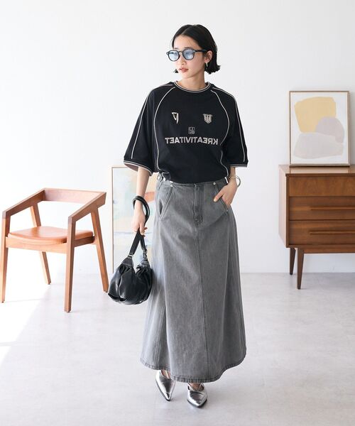 CRAFT STANDARD BOUTIQUE（クラフトスタンダードブティック）の「2Wayデニムジャンパースカート（デニムスカート・レディース・グレー/ダークインディゴブルー・M/L）」の6枚目の写真