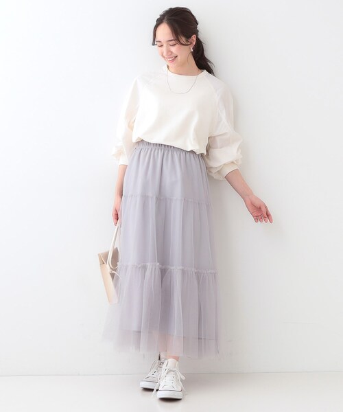 Cutie Blonde(キューティーブロンド)の「【洗える】季節の変わり目に ラグランナイロントップス(Tシャツ/カットソー・レディース・オフホワイト/チャコールグレー/カーキ・00)」の10枚目の写真