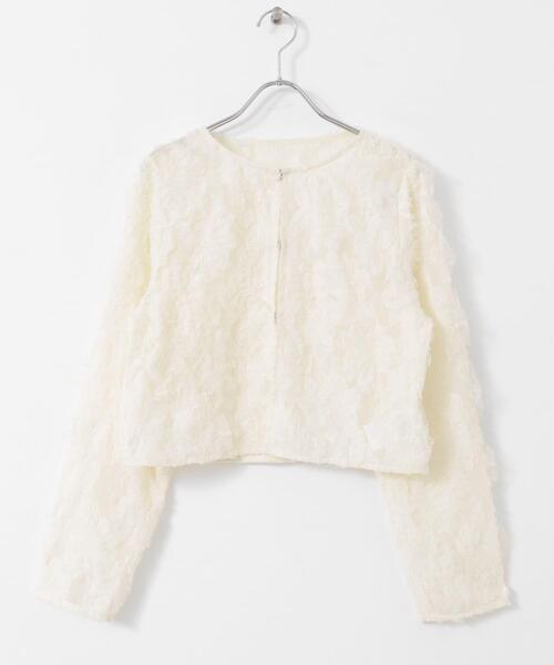 SENSE OF PLACE by URBAN RESEARCH（センスオブプレイスバイアーバンリサーチ）の「クロップドチュールジャガードブラウス（シャツ/ブラウス・レディース・アイボリー/ブラック/ベージュ・ONE）」の20枚目の写真