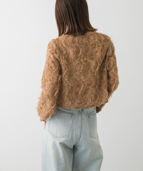 SENSE OF PLACE by URBAN RESEARCH（センスオブプレイスバイアーバンリサーチ）の「クロップドチュールジャガードブラウス（シャツ/ブラウス・レディース・アイボリー/ブラック/ベージュ・ONE）」の16枚目の写真