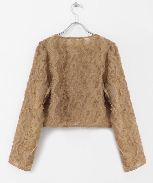 SENSE OF PLACE by URBAN RESEARCH（センスオブプレイスバイアーバンリサーチ）の「クロップドチュールジャガードブラウス（シャツ/ブラウス・レディース・アイボリー/ブラック/ベージュ・ONE）」の11枚目の写真