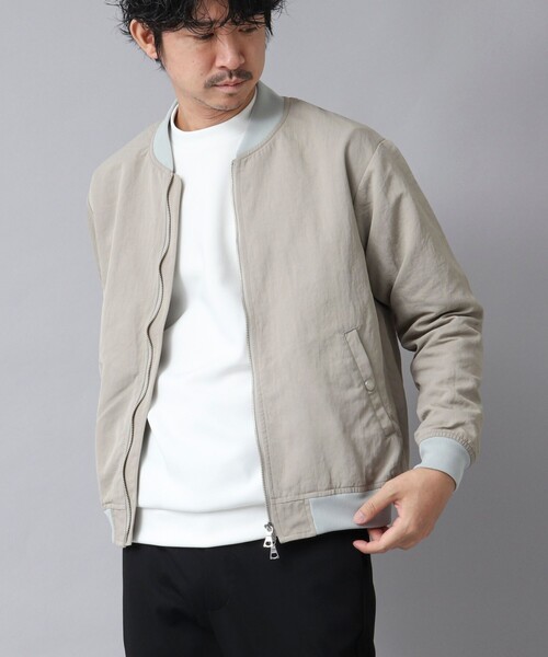 NOLLEY’S(ノーリーズ)の「【ACTIVE SECT】《限定展開》撥水ナイロンMA-1 25SS(ブルゾン・メンズ・ブラック/グレイッシュベージュ・L/M/S)」の1枚目の写真