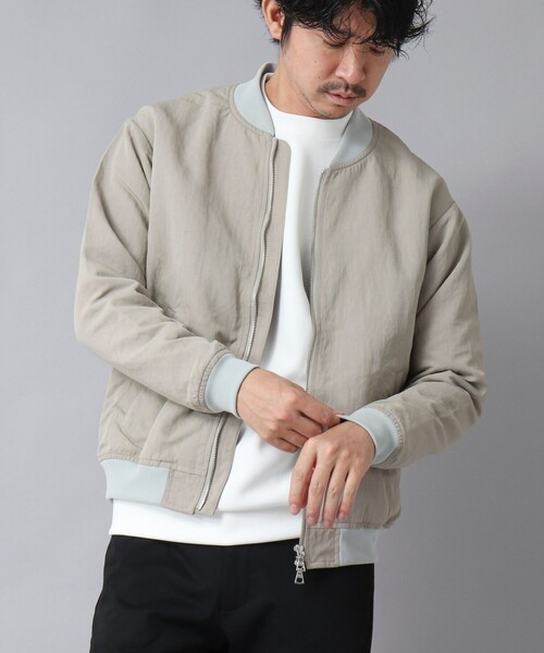 NOLLEY’S(ノーリーズ)の「【ACTIVE SECT】《限定展開》撥水ナイロンMA-1 25SS(ブルゾン・メンズ・ブラック/グレイッシュベージュ・L/M/S)」の3枚目の写真