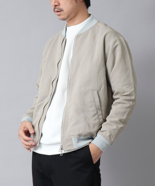 NOLLEY’S(ノーリーズ)の「【ACTIVE SECT】《限定展開》撥水ナイロンMA-1 25SS(ブルゾン・メンズ・ブラック/グレイッシュベージュ・L/M/S)」の4枚目の写真