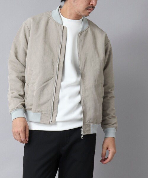 NOLLEY’S(ノーリーズ)の「【ACTIVE SECT】《限定展開》撥水ナイロンMA-1 25SS(ブルゾン・メンズ・ブラック/グレイッシュベージュ・L/M/S)」の5枚目の写真