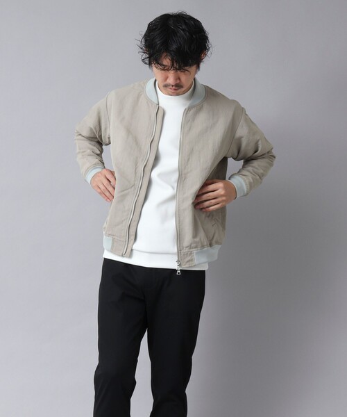 NOLLEY’S(ノーリーズ)の「【ACTIVE SECT】《限定展開》撥水ナイロンMA-1 25SS(ブルゾン・メンズ・ブラック/グレイッシュベージュ・L/M/S)」の7枚目の写真