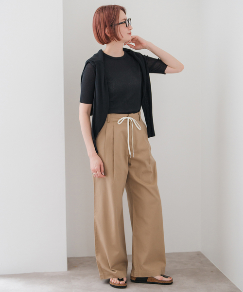 Spick & Span(スピックアンドスパン)の「18Gシアーリブハーフスリーブニット(ニット/セーター・レディース・チャコールグレー/ブラウン・FREE)」の21枚目の写真