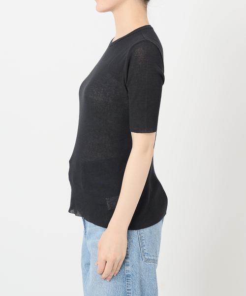 Spick & Span(スピックアンドスパン)の「18Gシアーリブハーフスリーブニット(ニット/セーター・レディース・チャコールグレー/ブラウン・FREE)」の12枚目の写真