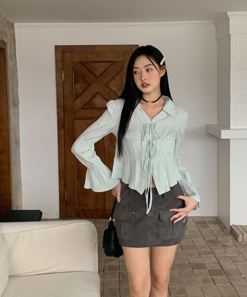 試着のみ♡LIten♡リテン♡シャーリングブラウス♡ 試着のみ♡LIten♡リテン♡シャーリングブラウス♡