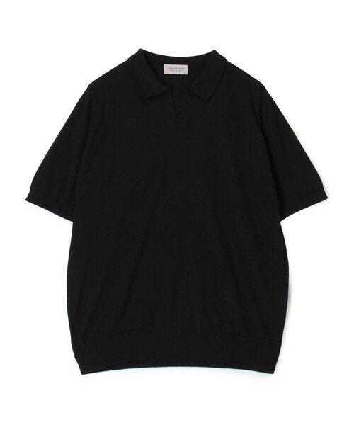 JOHN SMEDLEY(ジョンスメドレー)の「JOHN SMEDLEY DONNELLY コットン スキッパーニット(ニット/セーター・メンズ・ブラック/グリーン・L/M)」の2枚目の写真
